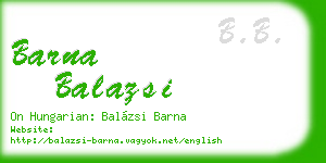barna balazsi business card