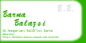 barna balazsi business card